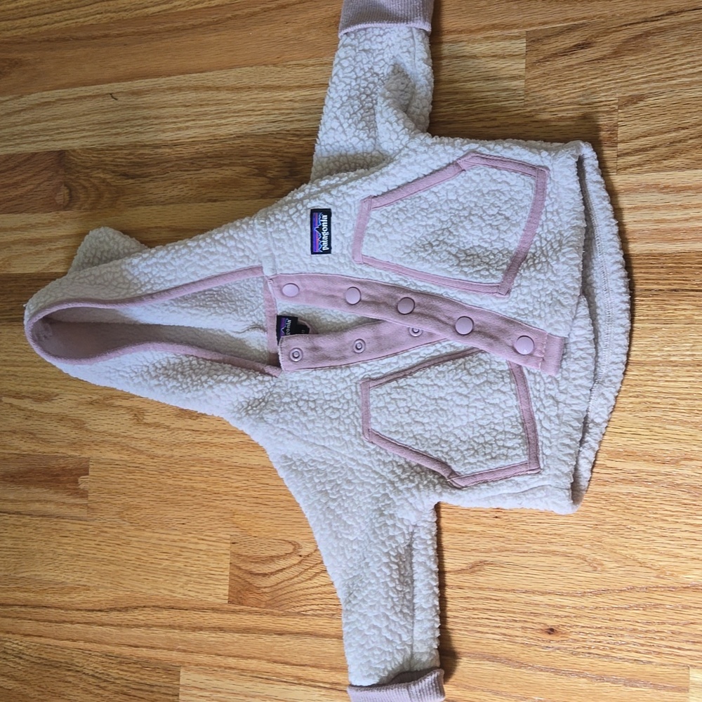 Patagonia Cream and Pink Kids Jacket